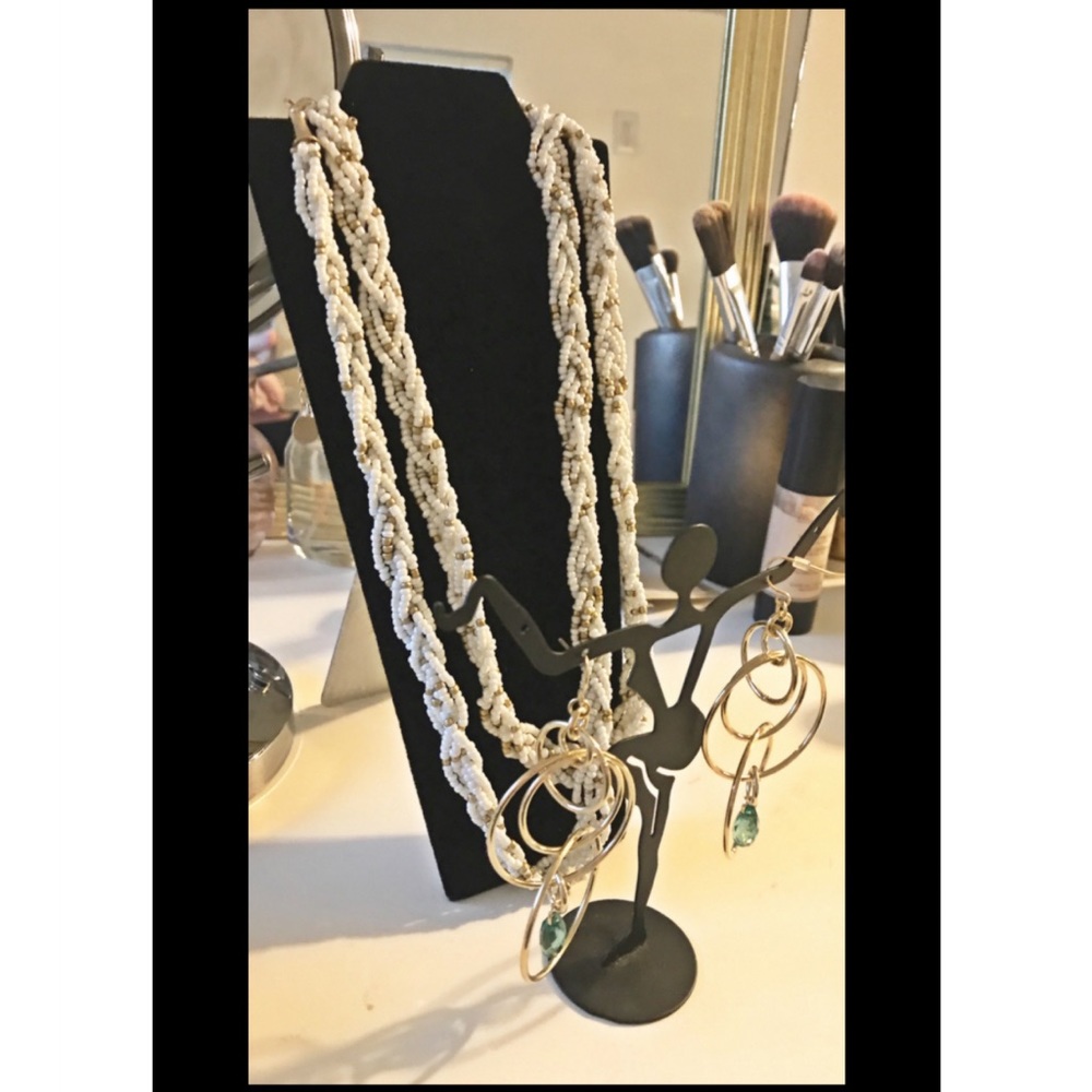 Talbots Long Strand Necklace & Macy’s Earrings NWT
